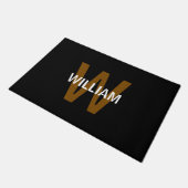 Elegante naam in zwart-wit monogram deurmat (Schuin)