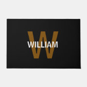 Elegante naam in zwart-wit monogram deurmat (Voorkant)