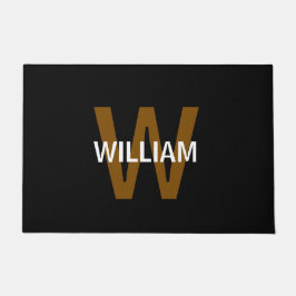 Elegante naam in zwart-wit monogram deurmat