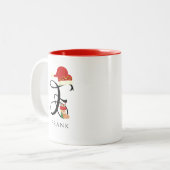 Elegante naam Initiaal Modern letter F Holiday Tweekleurige Koffiemok (Voorkant links)