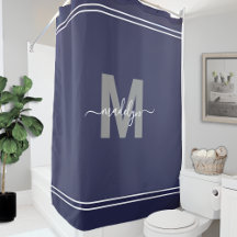 Elegante Naam Initiaal Navy Blauwe