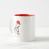 Elegante naam initiële scriptletter B Kerstmis Tweekleurige Koffiemok (Voorkant links)