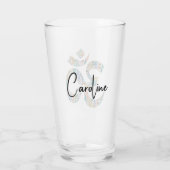 Elegante naam, kleurrijke botanische OM symbool 16 Glas (Achterkant)