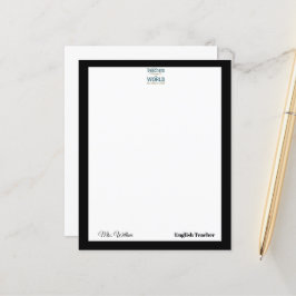 Elegante naam leraar citaat moderne witte lijst