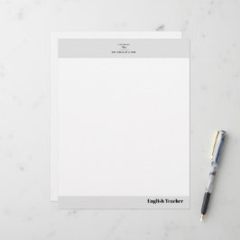 Elegante naam leraar citaat moderne witte lijst briefhoofd