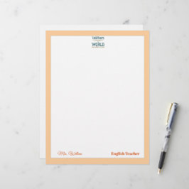 Elegante naam leraar citaat moderne witte lijst briefhoofd