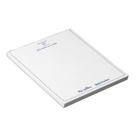 Elegante naam leraar citaat moderne witte lijst notitieblok