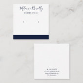 Elegante naam Marine Witte Sieraden Oorbel Display Vierkante Visitekaartje (Voorkant / Achterkant)