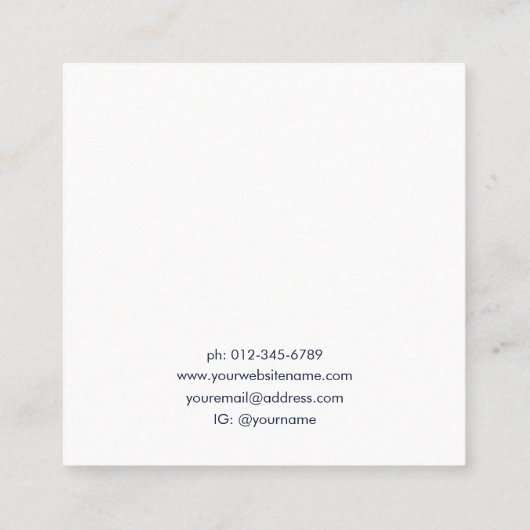 Elegante naam Marine Witte Sieraden Oorbel Display Vierkante Visitekaartje (Achterkant)