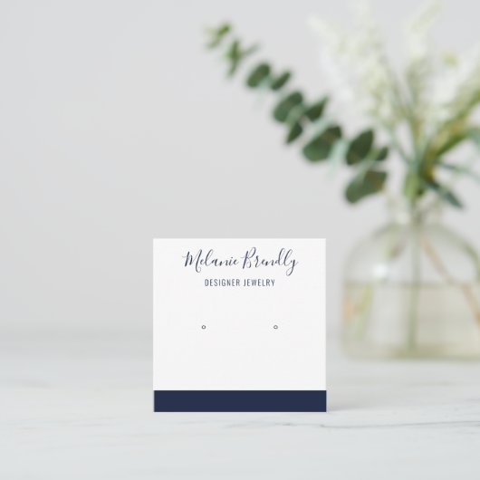 Elegante naam Marine Witte Sieraden Oorbel Display Vierkante Visitekaartje (Staand voorkant)