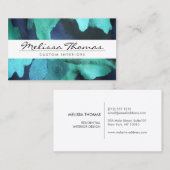 ELEGANTE NAAM met BLUE FLORAL FABRIC Visitekaartje (Voorkant / Achterkant)