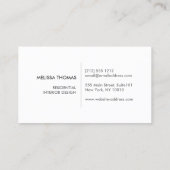 ELEGANTE NAAM met BLUE FLORAL FABRIC Visitekaartje (Achterkant)