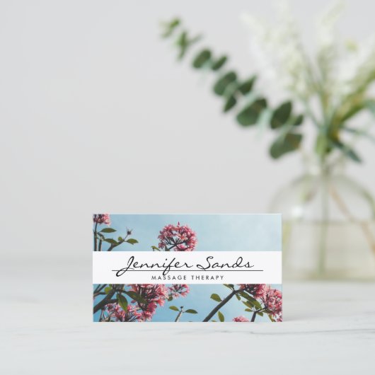 ELEGANTE NAAM met CHERRY BLOSSOMS II Visitekaartje (Staand voorkant)