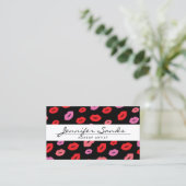 Elegante naam met Glam Lip Print voor Make-up Arti Visitekaartje (Staand voorkant)