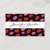 Elegante naam met Glam Lip Print voor Make-up Arti Visitekaartje (Voorkant)