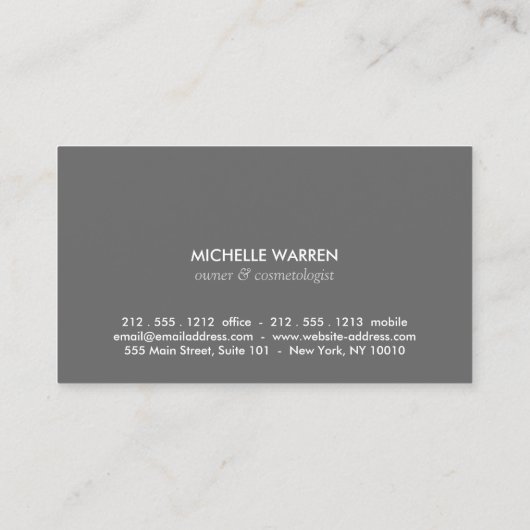 ELEGANTE NAAM MET GROENE MOEDERS BLOEMEN VISITEKAARTJE (Achterkant)