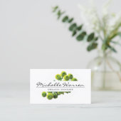 ELEGANTE NAAM MET GROENE MOEDERS BLOEMEN VISITEKAARTJE (Staand voorkant)