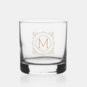 Elegante naam met monogram, gepersonaliseerd whisky glas (Voorkant)