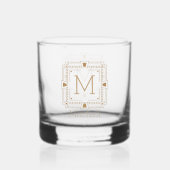 Elegante naam met monogram, gepersonaliseerd whisky glas (Voorkant)