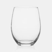 Elegante naam met monogram  wijnglas zonder voet (Links)