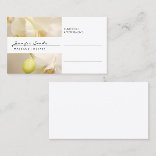 ELEGANTE NAAM met ORCHIDS Afspraakkaart Afsprakenkaartje (Voorkant / Achterkant)