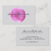 Elegante naam met roze bloemblad II Visitekaartje (Voorkant / Achterkant)