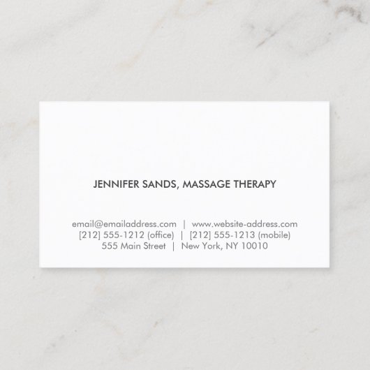 ELEGANTE NAAM met WATERVERF BOEKET Visitekaartje (Achterkant)