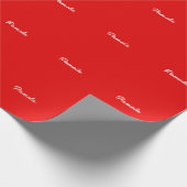 Elegante naam Minimalist Klassiek Warm Rood Cadeaupapier (Hoek)