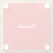 Elegante naam Minimalist Klassiek Warm Rood Glazen Onderzetter (Achterkant)