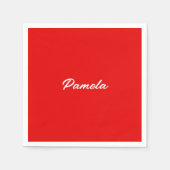 Elegante naam Minimalist Klassiek Warm Rood Servet (Voorkant)
