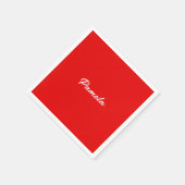 Elegante naam Minimalist Klassiek Warm Rood Servet (Hoek)