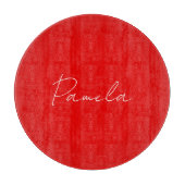 Elegante naam Minimalist Klassiek Warm Rood Snijplank (Voorkant)