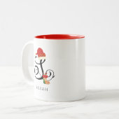 Elegante naam Modern Initiaal Letter S Christmas Tweekleurige Koffiemok (Voorkant links)