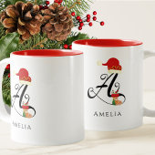 Elegante naam Modern Script Letter A Schattige Chr Tweekleurige Koffiemok