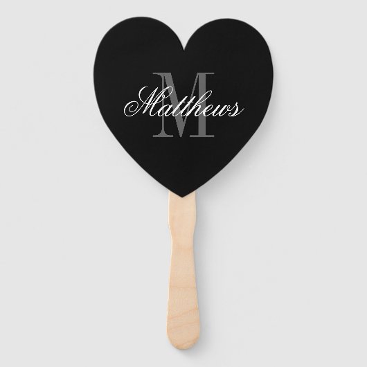 Elegante naam monogram aangepaste trouwfoto handwaaier (Voorkant)