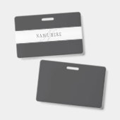 Elegante naam & monogram | Donker- & lichtgrijs Badge (Voor- en achterkant)