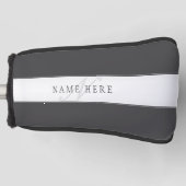 Elegante naam & monogram | Donker- & lichtgrijs Golfheadcover (Voorkant)