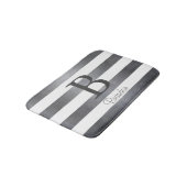 Elegante naam monogram gestreepte Grijs Badmat (Gekanteld)