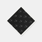 Elegante naam & Monogram | Zwart, Wit & Grijs Servet (Hoek)