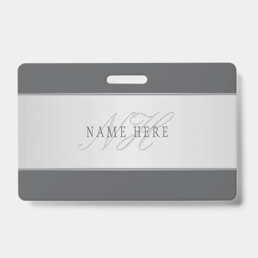 Elegante naam & monogramlettering (of andere tekst badge (Voorzijde)