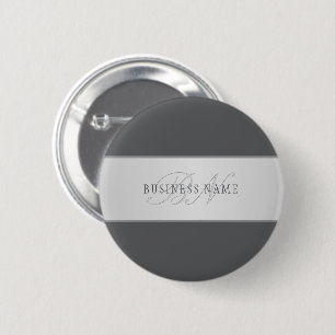 Elegante naam & monogramlettering (of andere tekst ronde button 5,7 cm