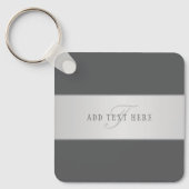 Elegante naam & monogramlettering (of andere tekst sleutelhanger (Voorkant)