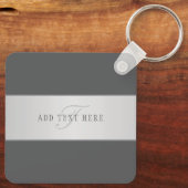 Elegante naam & monogramlettering (of andere tekst sleutelhanger (Achterkant)