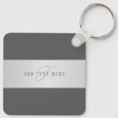 Elegante naam & monogramlettering (of andere tekst sleutelhanger (Achterkant)