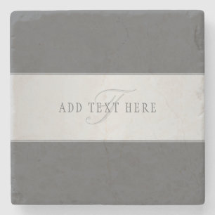 Elegante naam & monogramlettering (of andere tekst stenen onderzetter