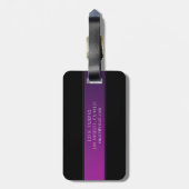 Elegante naam & Monogrammed Initiaal/s Bagagelabel (Achterkant verticaal)