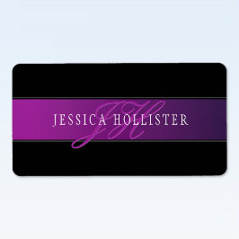 Elegante naam & Monogrammed Initiaal/s Etiket