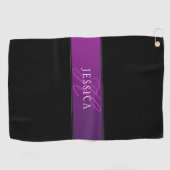 Elegante naam & Monogrammed Initiaal/s Golfhanddoek (Horizontaal)