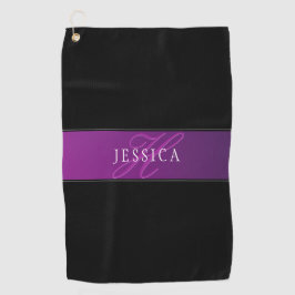 Elegante naam & Monogrammed Initiaal/s Golfhanddoek