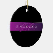 Elegante naam & Monogrammed Initiaal/s Keramisch Ornament (Rechts)